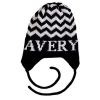Personalized Chevron Knit Hat with Earflaps