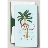 Engraved Trimmed Palm Tree Holiday Cards