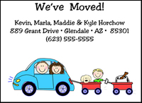 Moving Car and Wagon Moving Cards