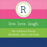 Bold Stripe Pink, Green and Navy Stickers