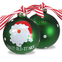 Jolly Old St. Nick Glass Christmas Ornament