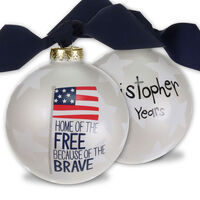 Home of the Free Glass Christmas Ornament