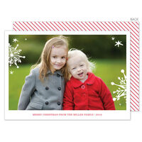 Red and White Snowflake Photo Cards
