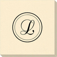 Double Circle with Initial Linen Like Napkins