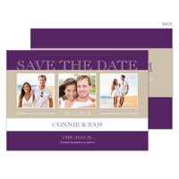 Purple Blissful Love Photo Save the Date Cards