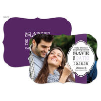 Purple Cherished Photo Save the Date Cards