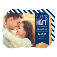 Navy Endearing Love Photo Save the Date Announcements