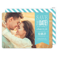 Aqua Endearing Love Photo Save the Date Cards