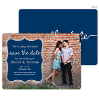 Navy Knot Photo Save the Date Announcements