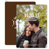 Brown Large Date Photo Save the Date Cards