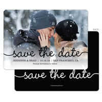 Black Marker Photo Save the Date Cards