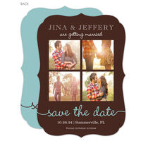 Brown Our Love Story Photo Save the Date Cards