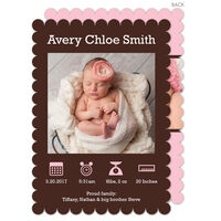 Pink Icon Photo Birth Announcements