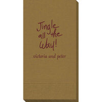 Fun Jingle all the Way Calligraphy Guest Towels