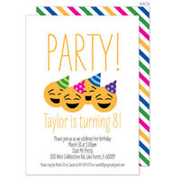 Emoji Party Faces Birthday Invitations