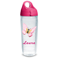 Pink Butterfly Personalized Tervis Water Bottle