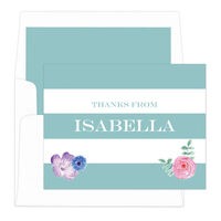 Slate Vintage Flower Thank You Note Cards