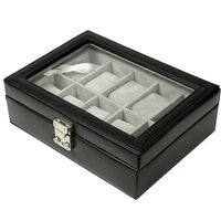 Men's Black Leather 10 Watch Box