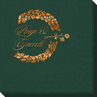 Wreath of Leaves and Roses Napkins