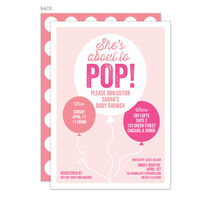 Pink Balloon Pop Up Shower Invitations