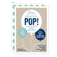 Shades of Blue Balloon Pop Up Shower Invitations