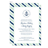 Blue Nautical Stripe Shower Invitations