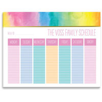 Pastel Watercolor Weekly Schedule Pad