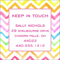 Chevron Watercolor Camp Calling Cards