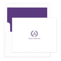Wreath Initial Foldover Note Cards