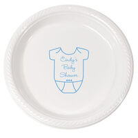 Personalized Baby Onesie Plastic Plates