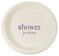Personalized Big Word Shower Plastic Plates