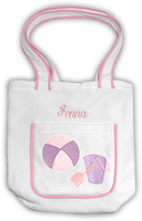 Girl's Cotton Velour Tote Bag with Beach Ball and Pail Design