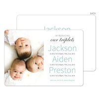 Lagoon Simple Names Triplets Photo Birth Announcements
