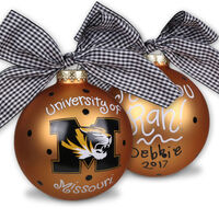 University of Missouri Glass Christmas Ornament