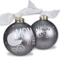 Mom To Be Glass Christmas Ornament