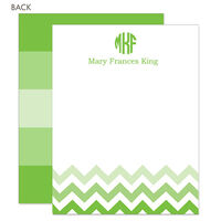 Green Zig Zag Flat Note Cards