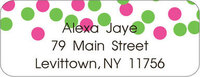 Pink and Green Dots Address Labels
