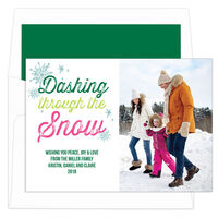 Green Dashing Holiday Photo Cards