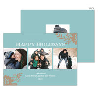 Lagoon Floral Flourish Holiday Photo Cards