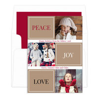 Peace Love Joy Blocks Holiday Photo Cards