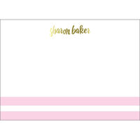 Pink Stripe Flat Note Cards