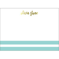 Turquoise Stripe Flat Note Cards