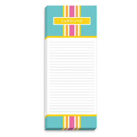 Turquoise Ribbon Stripe Skinny Notepads