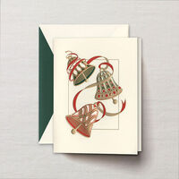 Engraved Ribbons and Bells Christmas Card