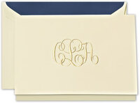 Hand Engraved Ecruwhite Lightweight Note with Monogram