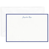Pearl White Regent Blue Bordered Correspondence Card