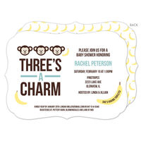 Three's A Charm Triplets Shower Invitations