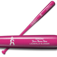 Personalized Louisville Slugger with Breast Cancer Awareness Logo