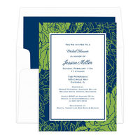 Blue and Green Roses Invitations