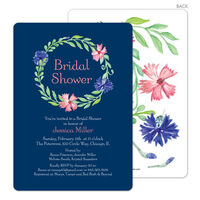 Navy Wreath Bridal Shower Invitations